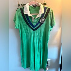 Vintage Ralph Lauren Sport Short Sleeve 90s Polo Shirt Dress embroidered crest
